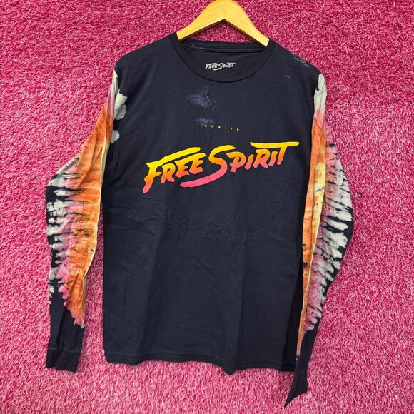 Khalid Free Spirit Spell Out Tour Wing Dyed Long Sleeve M - Picture 1 of 5